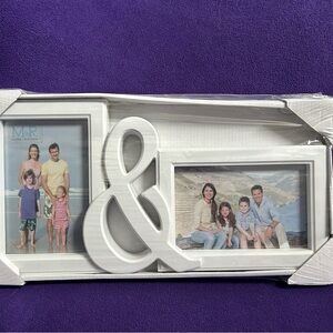 Stylish White Picture Frames with Decorative Ampersand